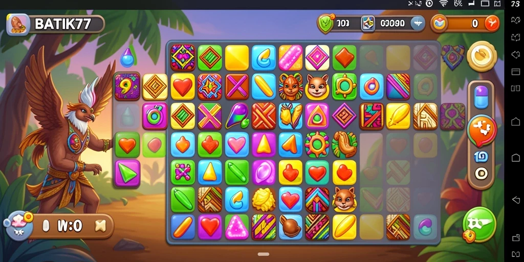 Gameplay seru BATIK77 dengan pola batik yang memukau.
