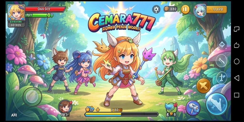 Screenshot menunjukkan karakter Anime dalam aksi, menonjolkan grafis yang memukau.