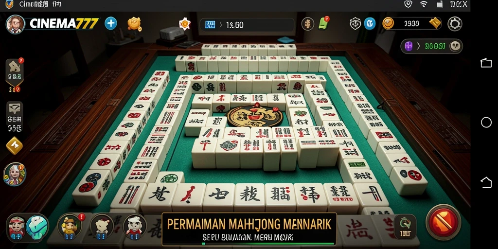 Screenshot permainan CINEMA777 menampilkan gameplay Mahjong yang seru.