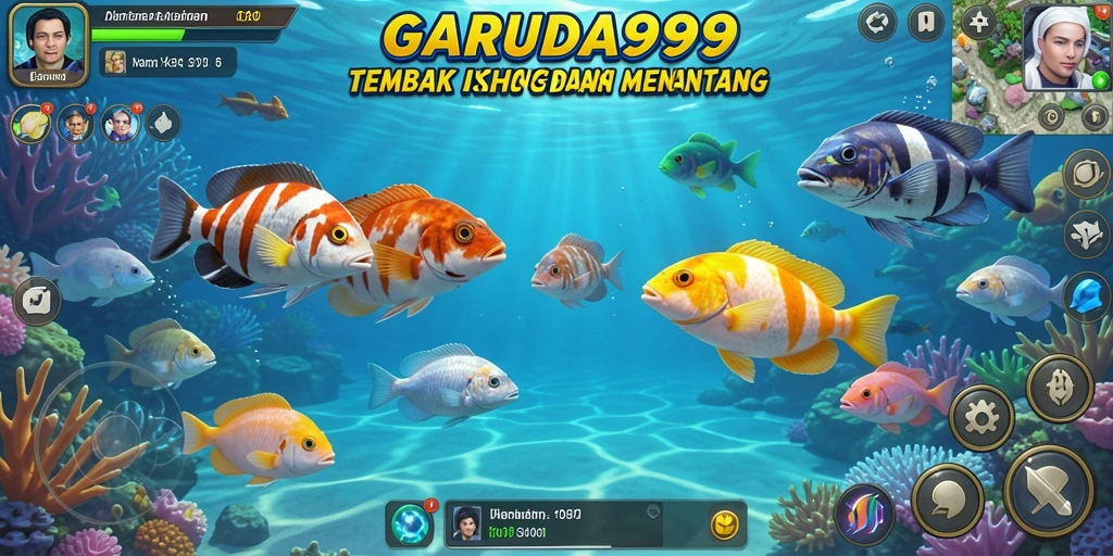 Tampilan gameplay seru menembak ikan di GARUDA999.
