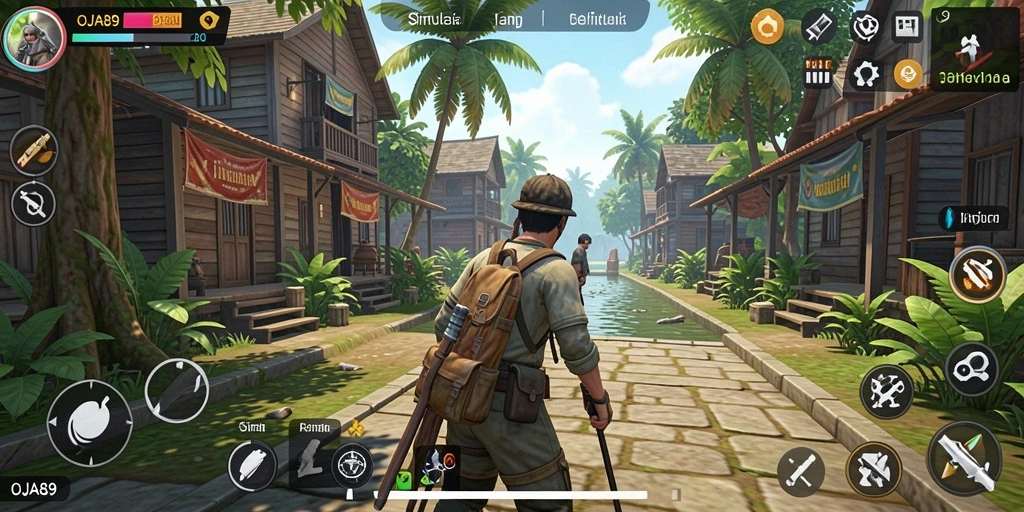 Tampilan gameplay menarik dari OJA89 yang menunjukkan desain dunia virtual.