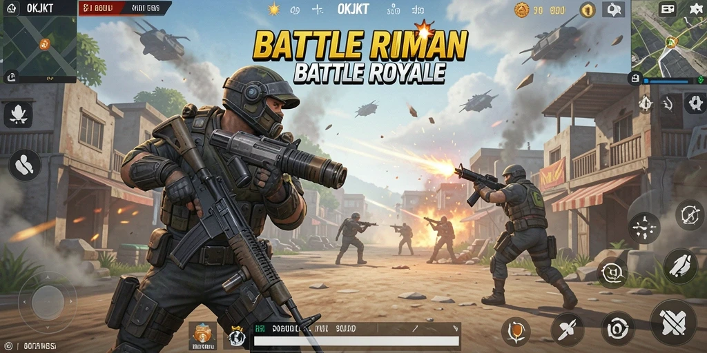 Tampilan seru gameplay Battle Royale di OKJKT.