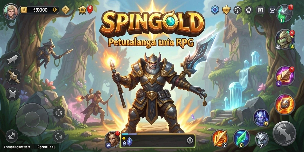 Tampilan gameplay SPINGOLD yang mengasyikan dan penuh strategi.