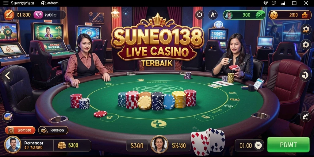 Tampilan gameplay Live Casino yang mengasyikkan dari SUNEO138.