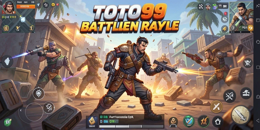 Tampilan gameplay seru di TOTO99 dengan aksi Battle Royale intens.